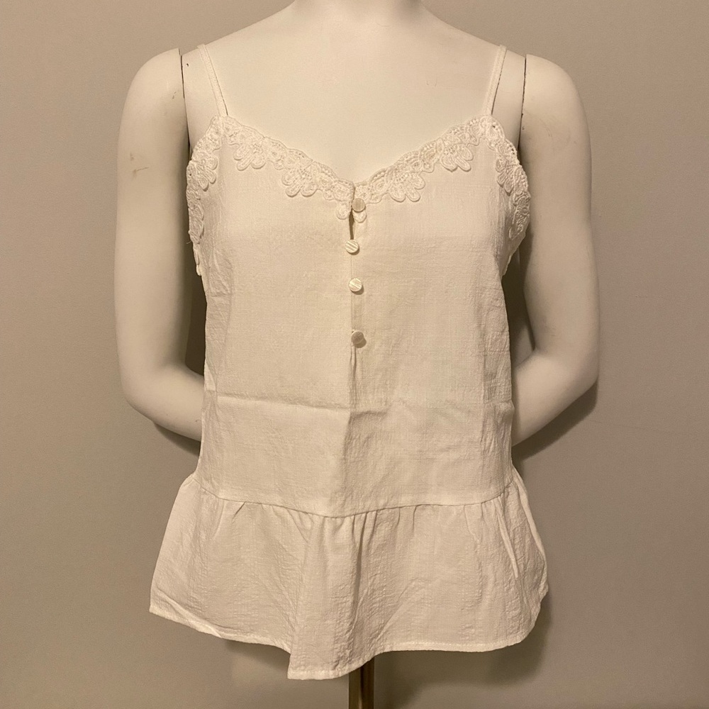 Womens Size Small White Lace Tank Top